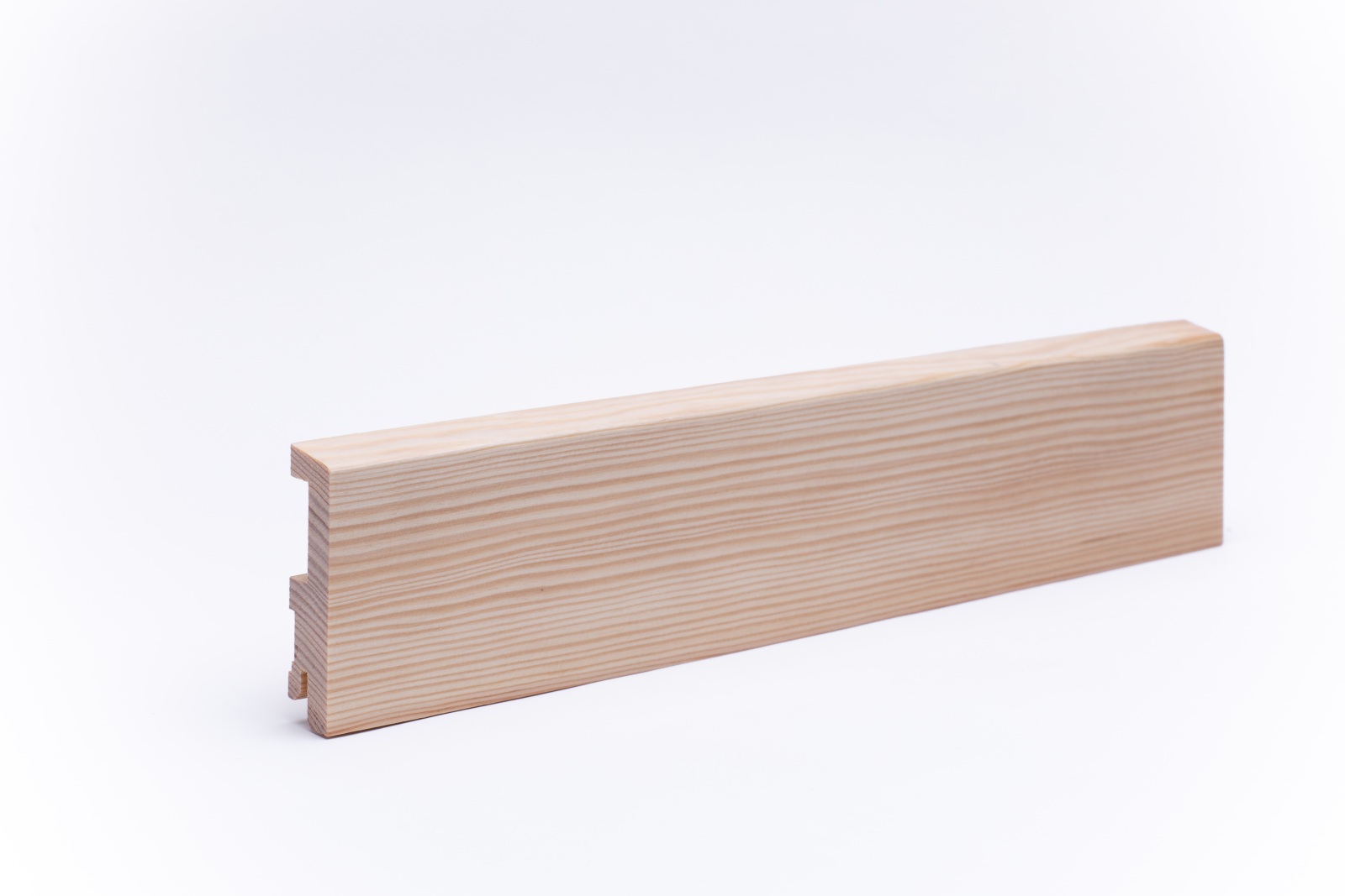 Massivholz Sockelleiste abgeschrägt 80mm - Kiefer gelackt