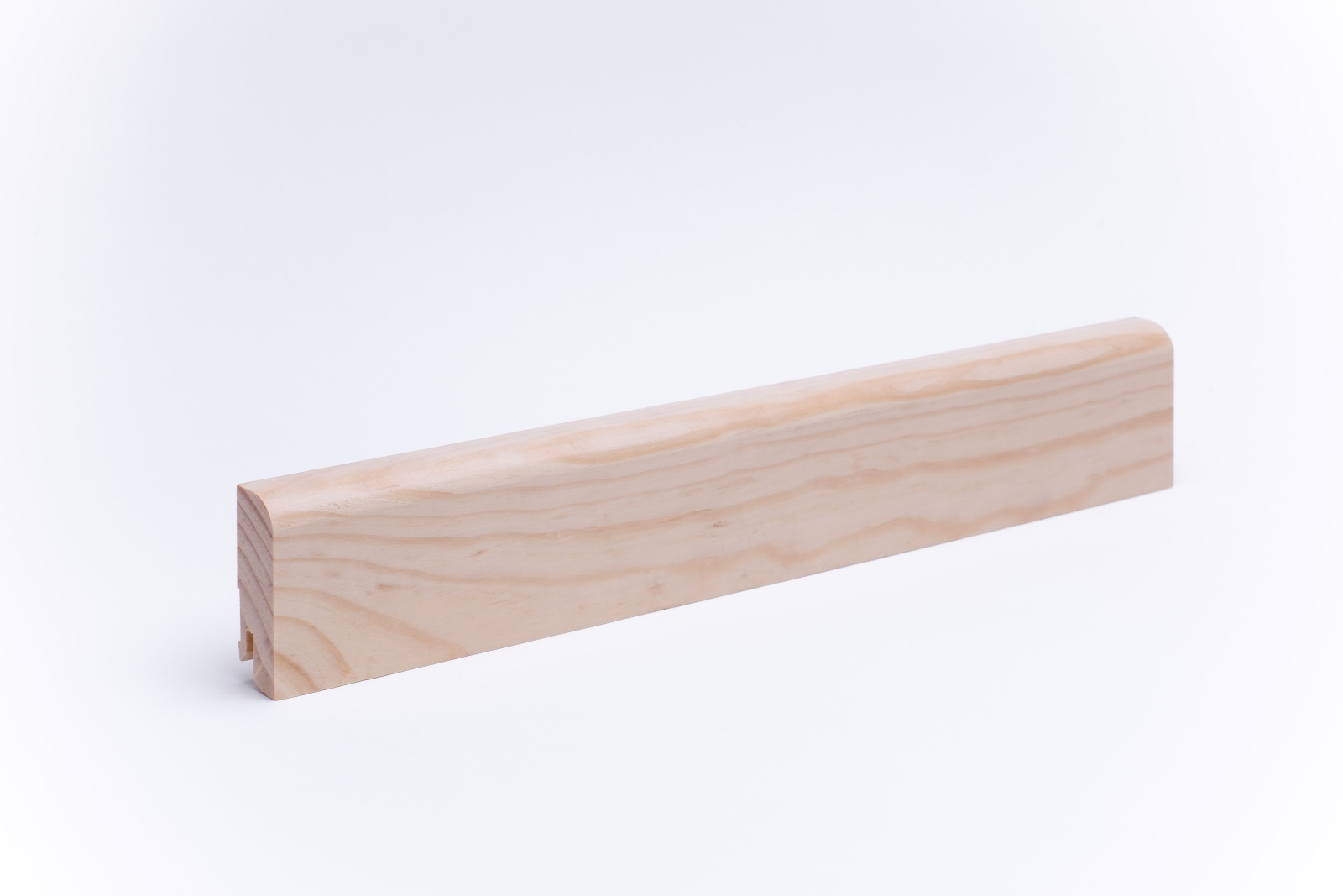 Massivholz Sockelleiste 60mm abgerundet - Kiefer gelackt