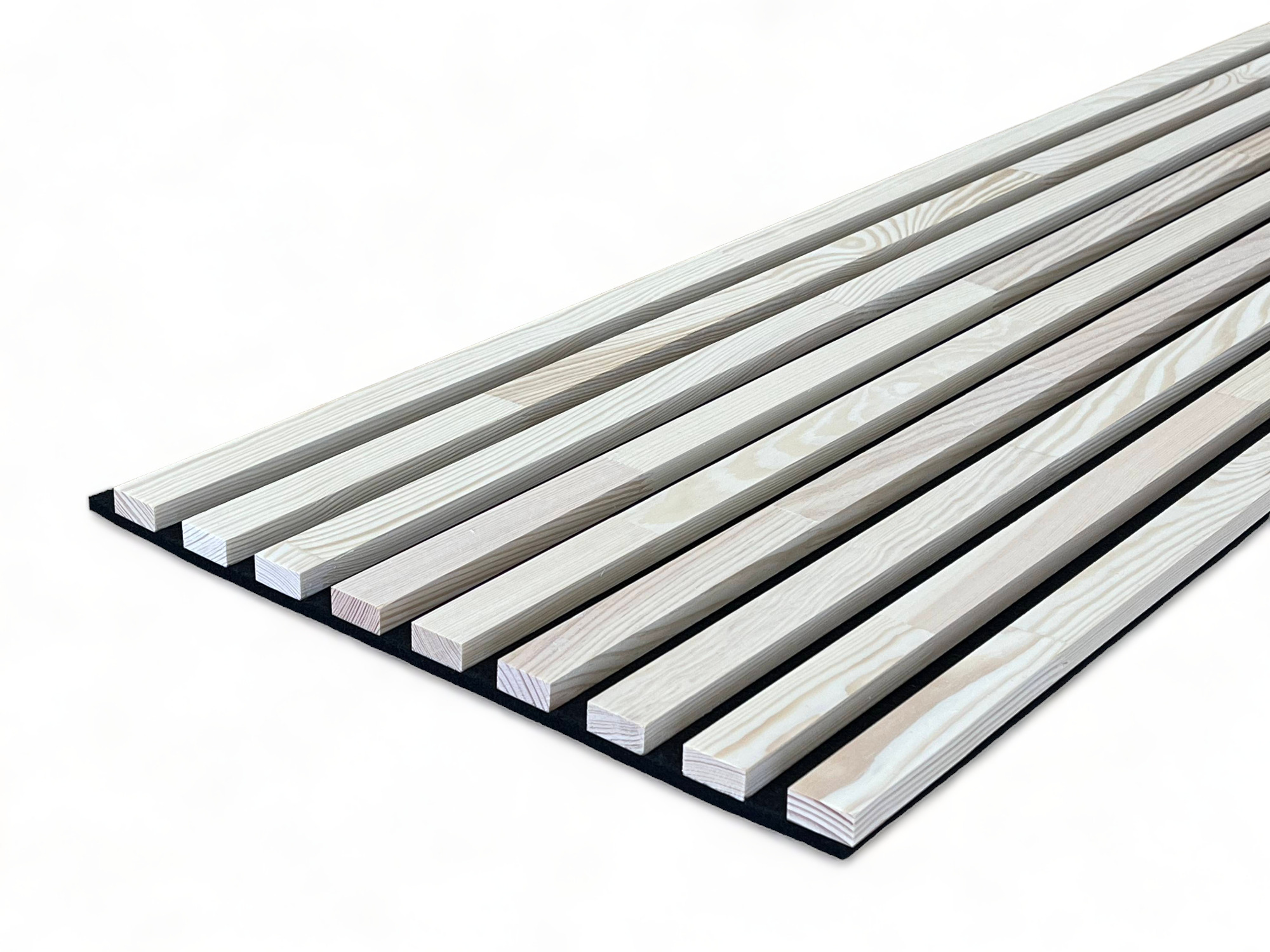 Massivholz Akustikpaneele 2600 x 400 mm Kiefer - Cotton White