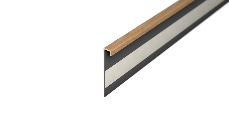 Prinz Teppich-Einklebeleiste ohne Steg - Kunststoff. - Nr. 810 - Schwarz -  250 cm