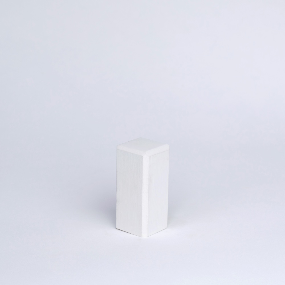 Massivholz Universal-Eckblock 45mm Weiß RAL9016 - ohne Fase