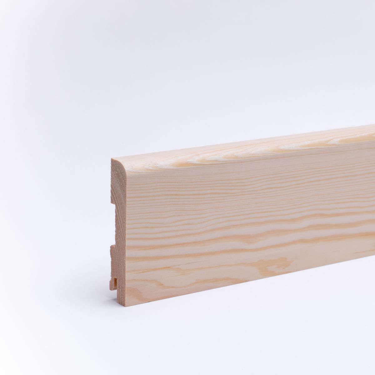 14,4 lfm Massivholz-Sockelleisten mit Rundkante 120 x 20 mm - Kiefer lackiert