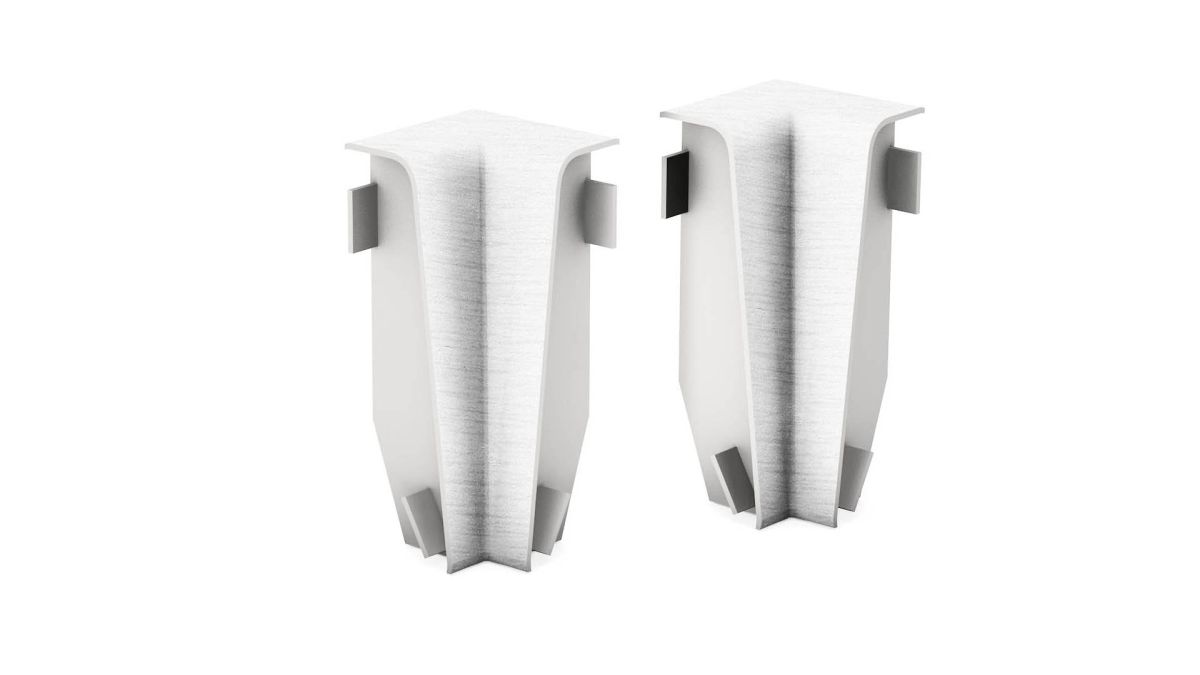 Prinz Innenecken für MDF-Sockelleiste 18 x 58 mm Nr. 809. - Alu gebürstet