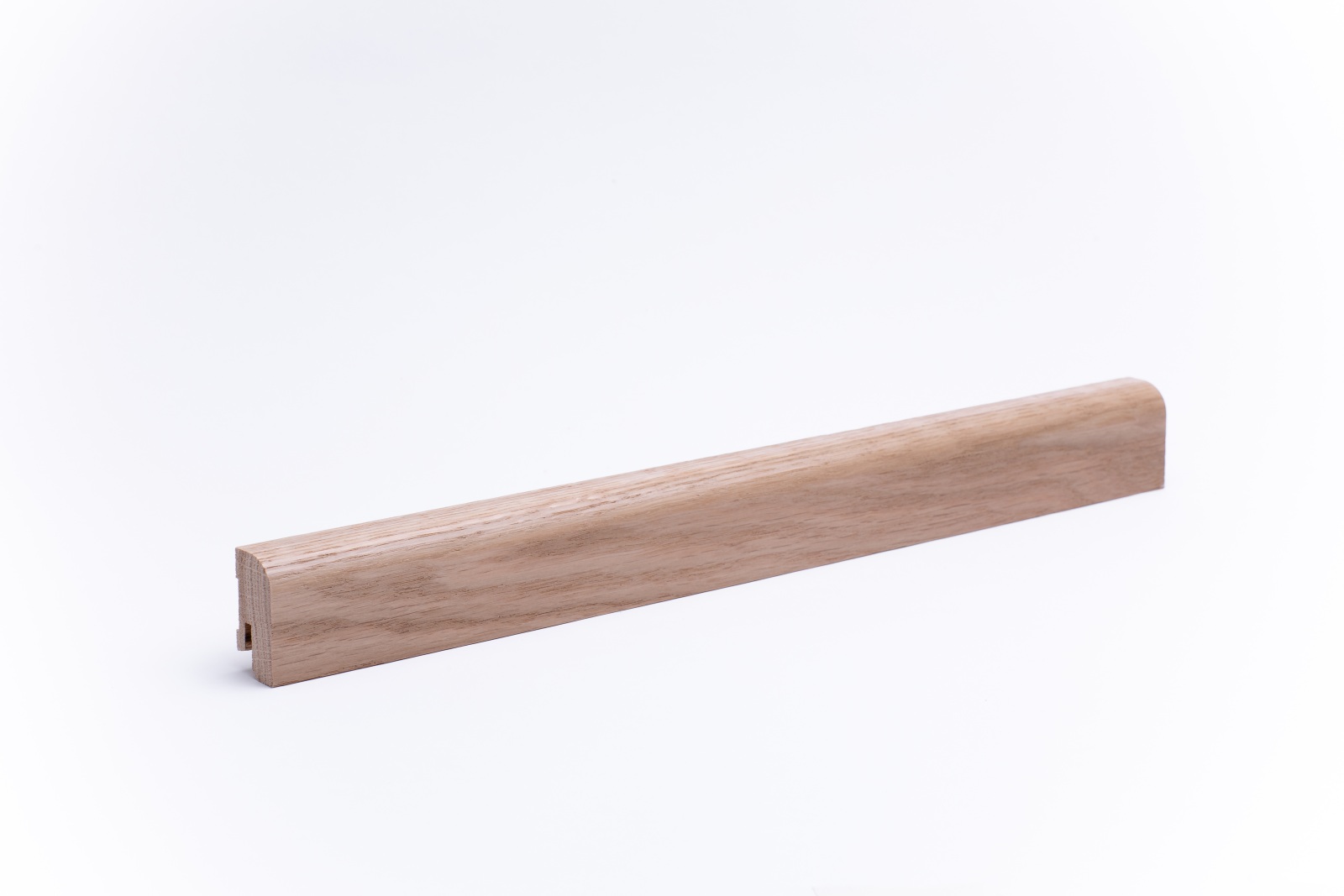 Massivholz Sockelleiste 40mm abgerundet - Eiche gelackt