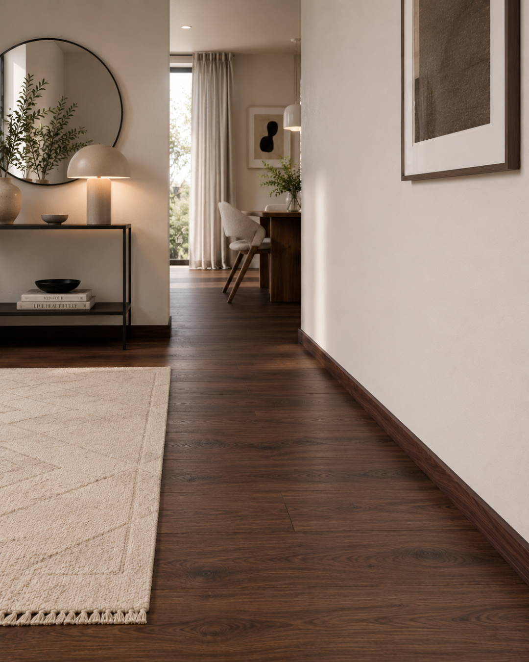 Sockelleiste mit Holzoptik 60 mm Nussbaum