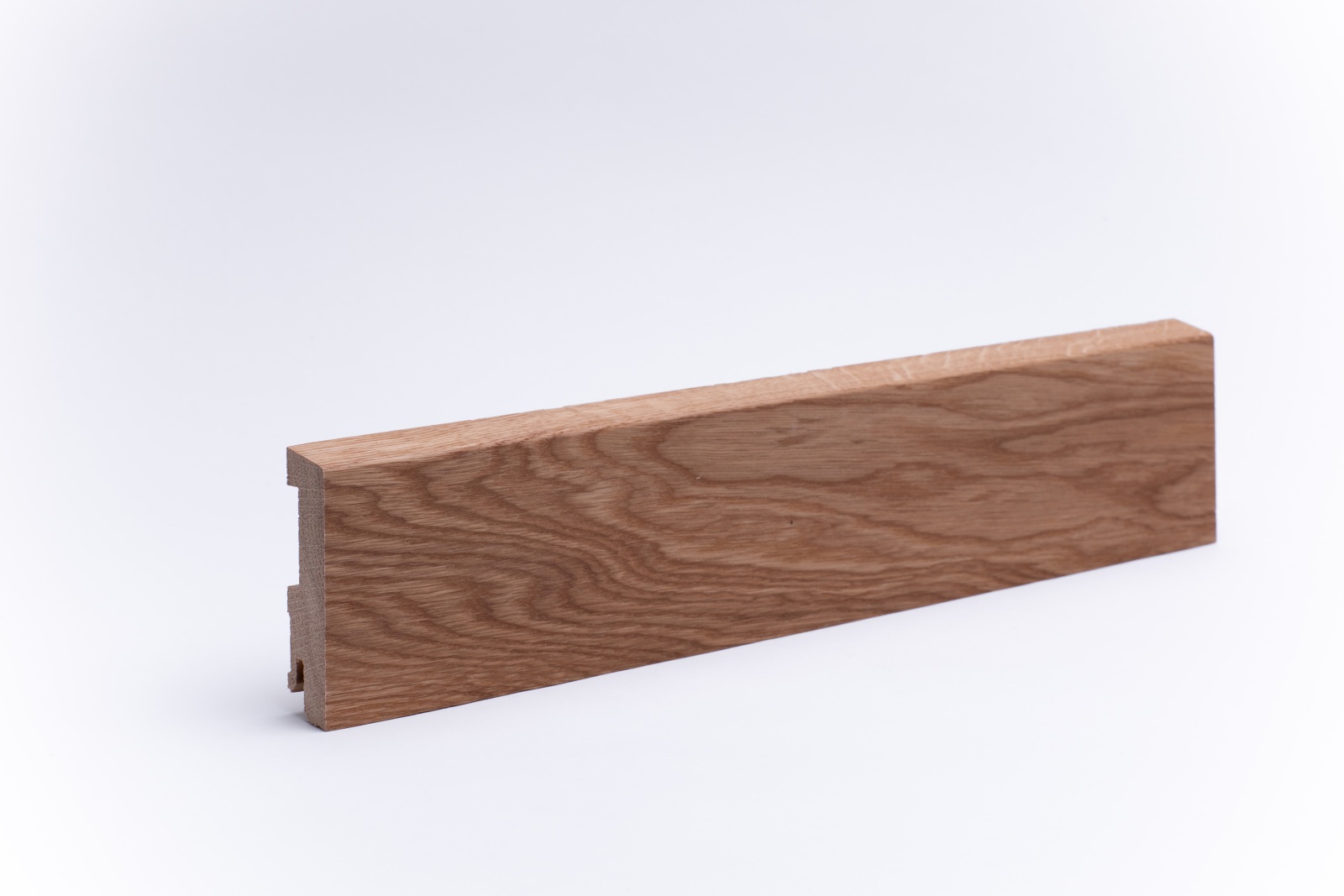 Massivholz Sockelleiste abgeschrägt 80mm - Eiche geölt