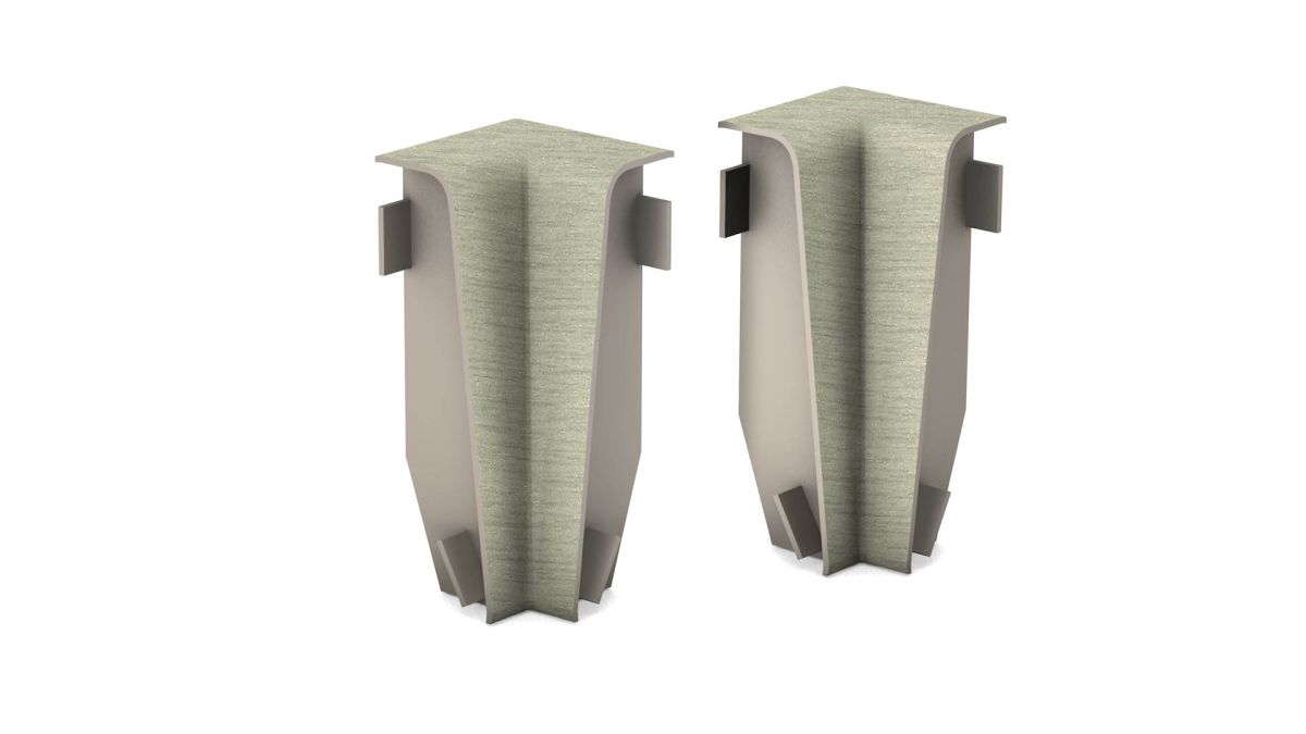 Prinz Innenecken für MDF-Sockelleiste 18 x 58 mm Nr. 809. - Edelstahl gebürstet