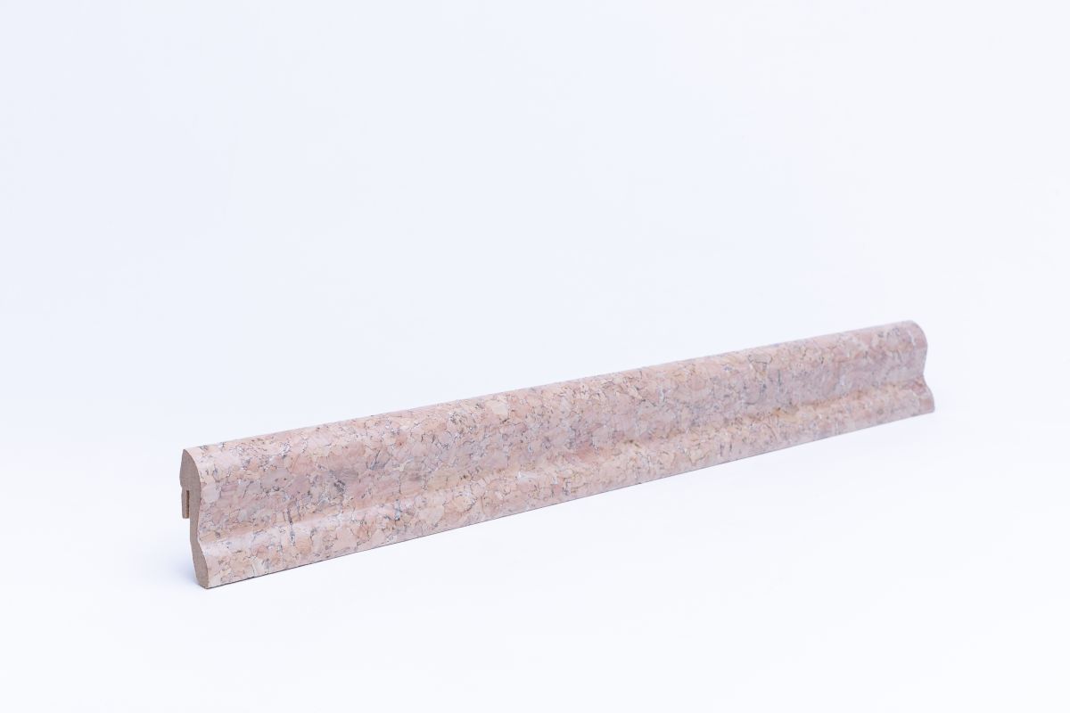 Furnier Sockelleiste 40 mm Kork grob creme lackiert - Echtkorkfurnier