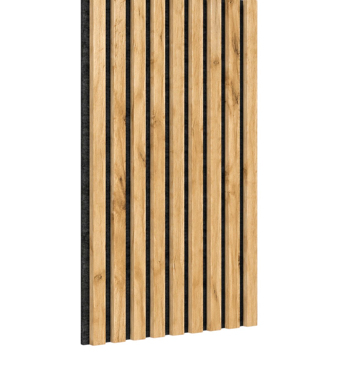 Acoustic+ Akustikpaneel Wildeiche 2600 x 400 mm - Akustikfilz Schwarz