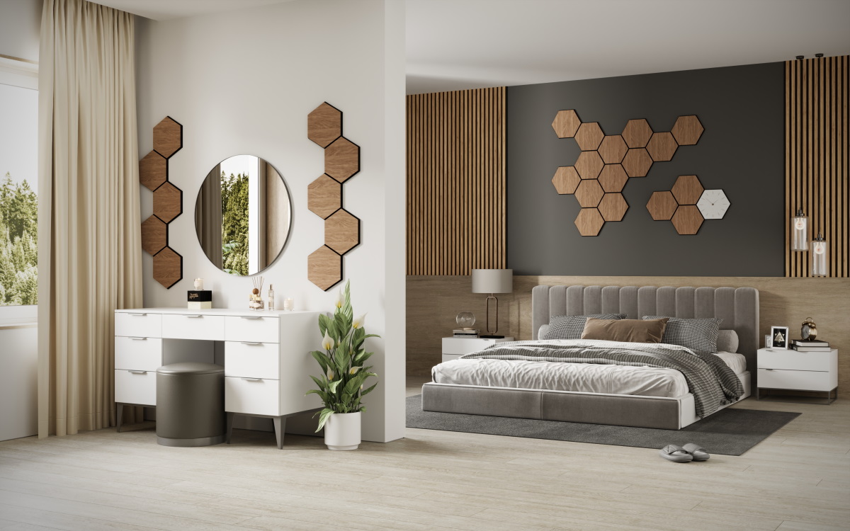 NANO Designpaneel Hexagon – Eiche Rustikal | Akustikpaneel