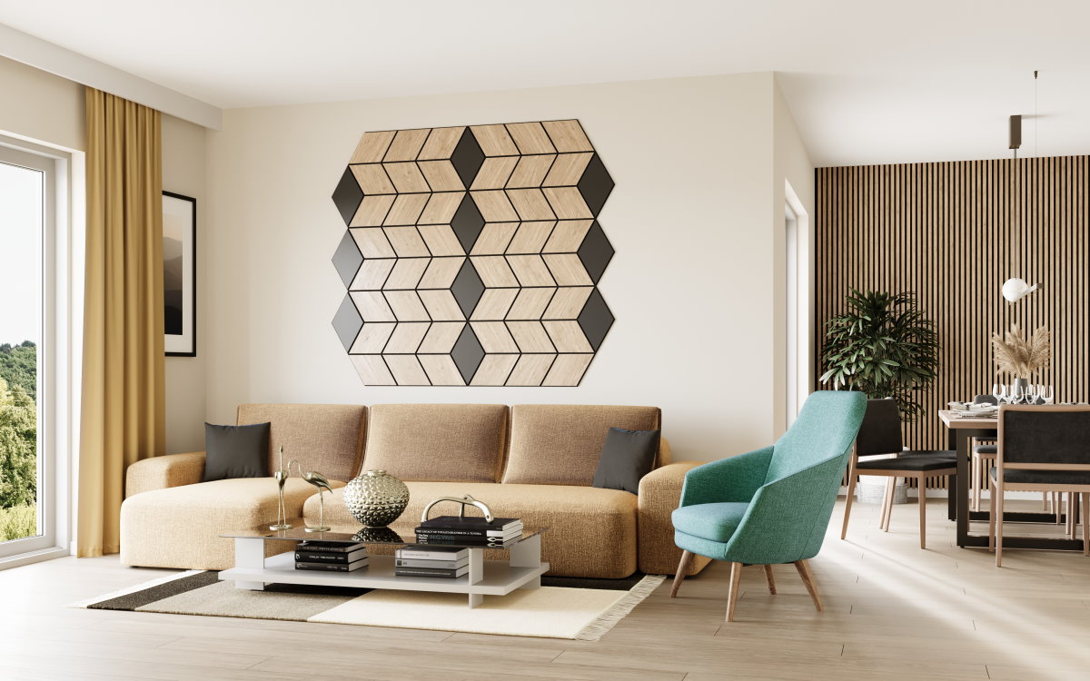CARO Designpaneel Raute – Eiche natur | Akustikpaneel