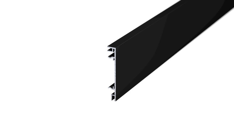 Prinz Aluminium-Sockelleiste 10 x 60 mm - Nr. 359 - Schwarz RAL 9005 - 400 cm