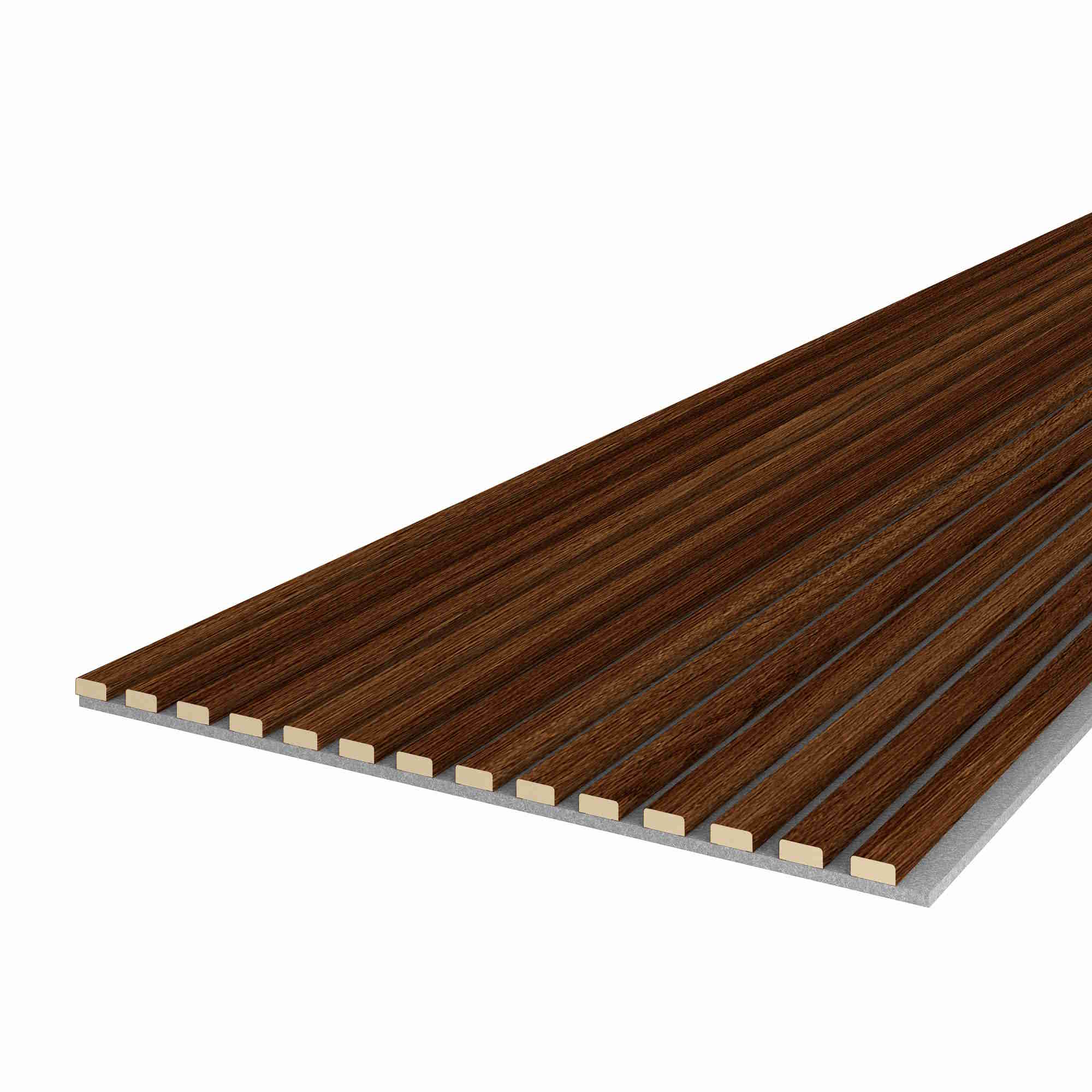 Acoustic+ Akustikpaneel Eiche Dunkel 2400 x 600 mm - Akustikfilz Grau