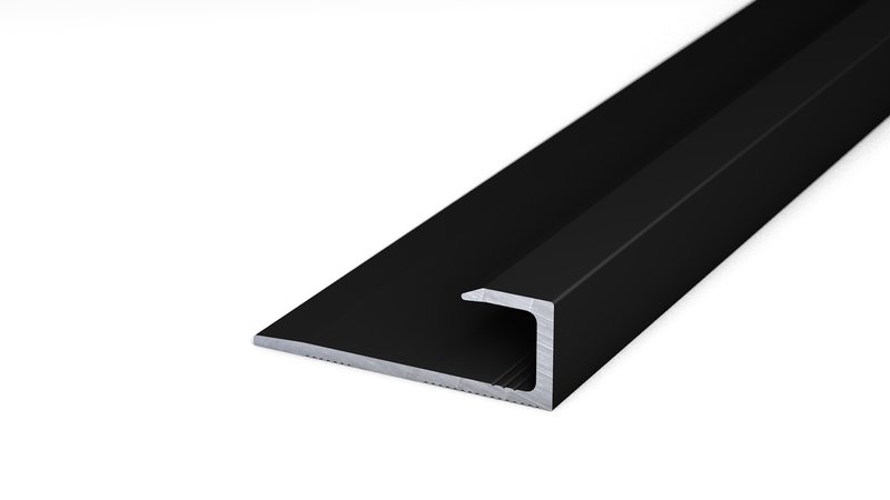 Alu-Abschlussprofil Nr. 147, 27 x 9,4 mm - Schwarz 270 cm