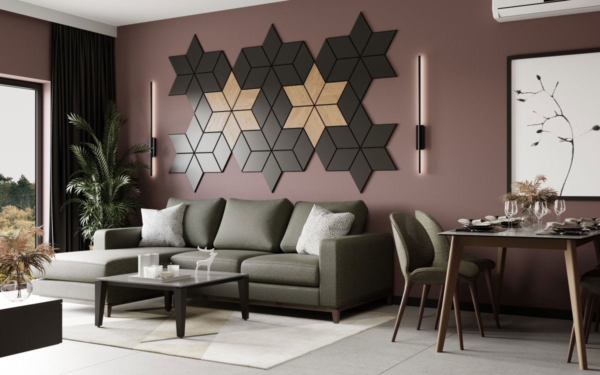 CARO Designpaneel Raute – Eiche natur | Akustikpaneel