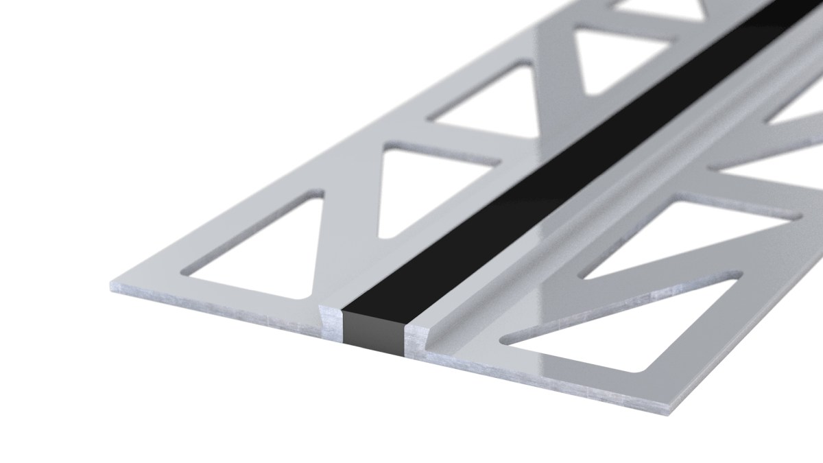 Aluminium-Dehnfugenprofil - EPDM-Fuge - für 2mm Beläge - Schwarz 3m