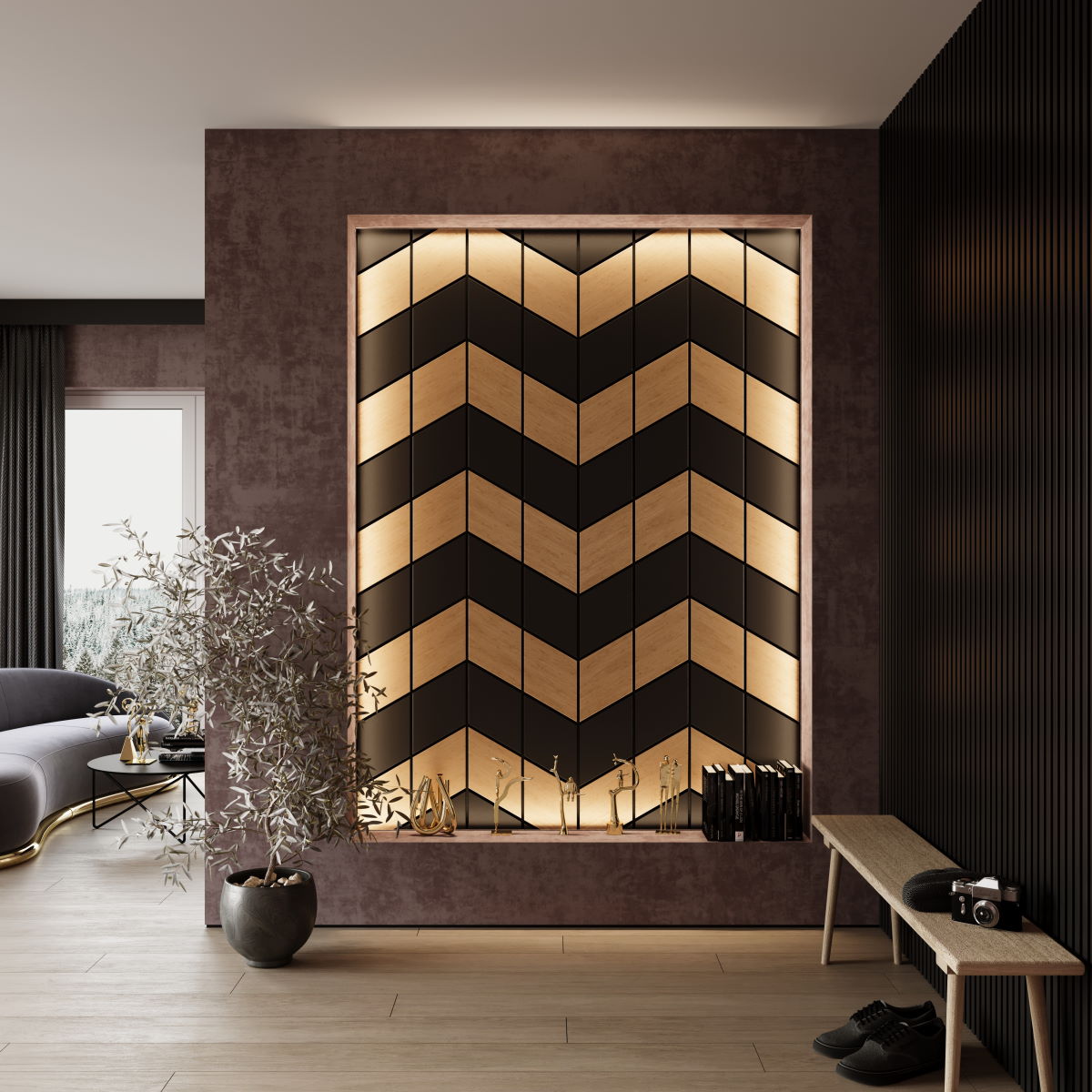 CARO Designpaneel Raute – Eiche natur | Akustikpaneel