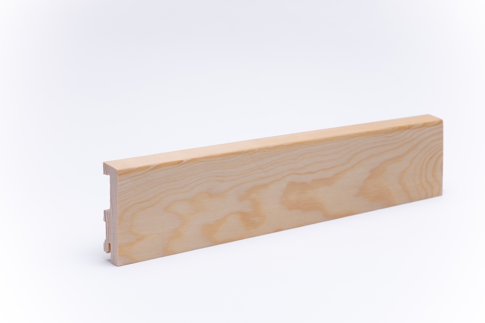 Massivholz Sockelleiste mit abgeschrägt 80mm - Kiefer geölt
