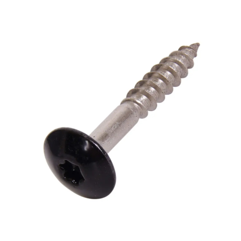 100x Edelstahl Befestigungsschrauben 4,8x38 - schwarz