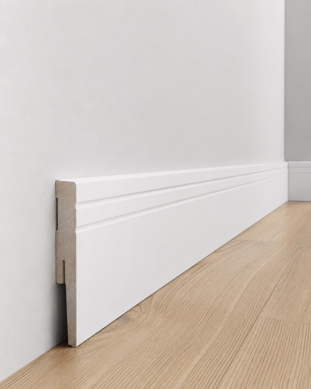 Sockelleiste Cottbusser Profil 80 mm MDF - Weiß