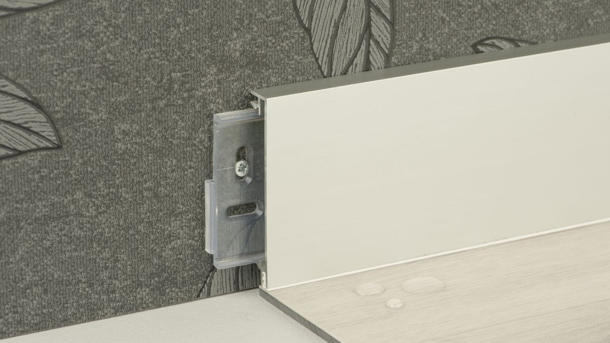 Aluminium Clip-Sockelleiste 13 x 80 mm - Silber