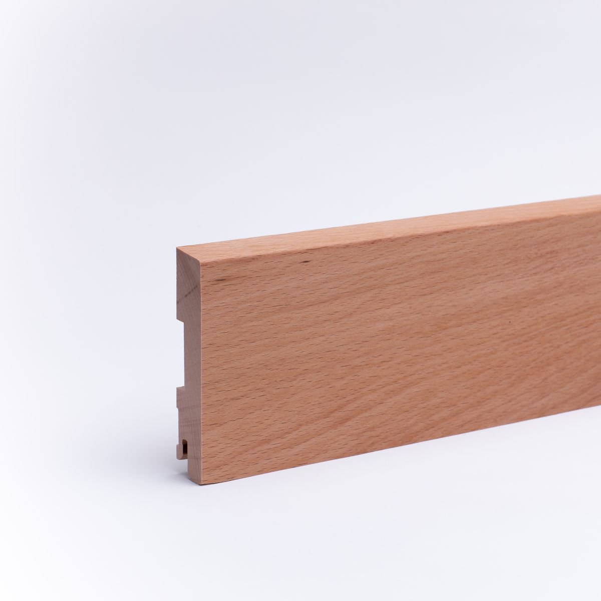 Massivholz Sockelleiste abgeschrägt 100mm - Buche geölt