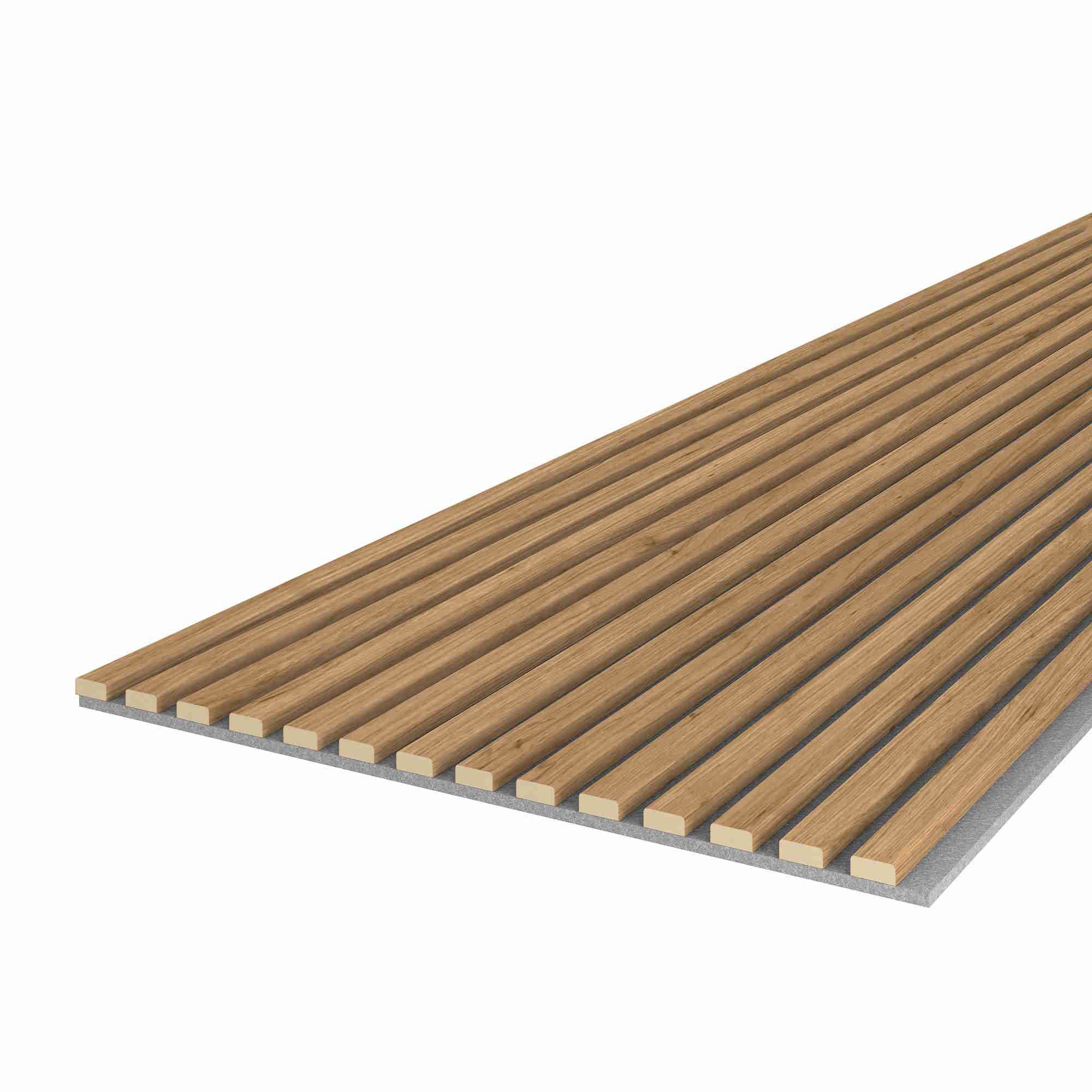 Acoustic+ Akustikpaneel Eiche Natur 2400 x 600 mm - Akustikfilz Grau
