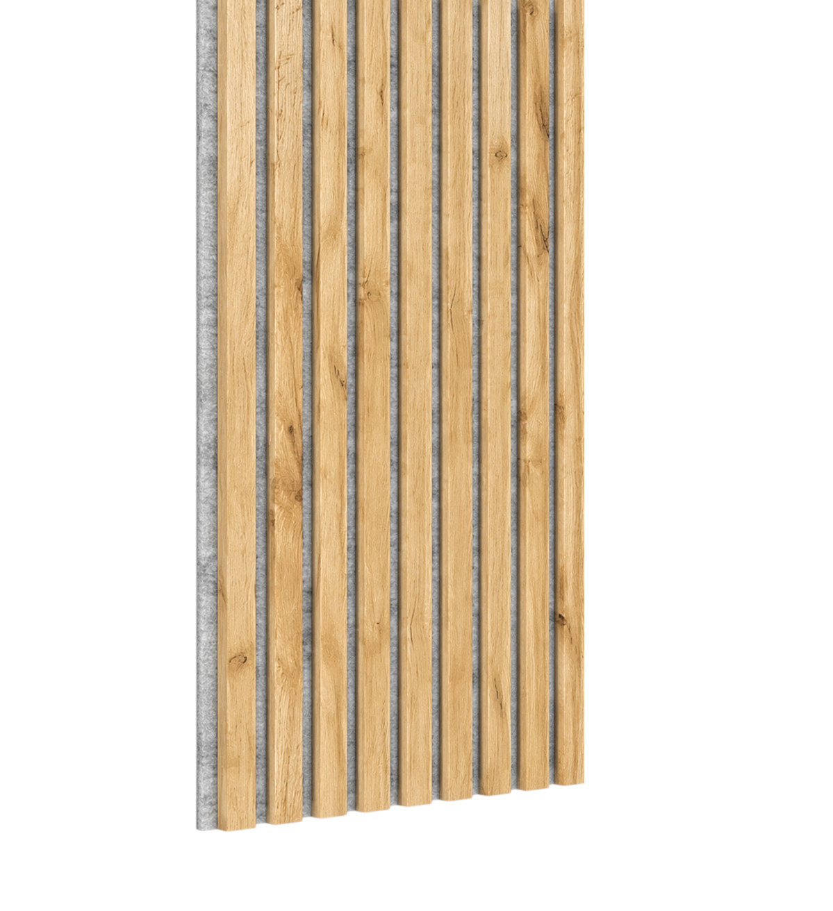 Acoustic+ Akustikpaneel Wildeiche 3000 x 400 mm - Akustikfilz Grau