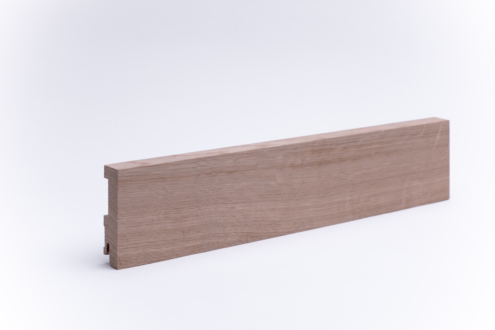 Vierkant Massivholz-Sockelleiste 80 mm - Eiche roh