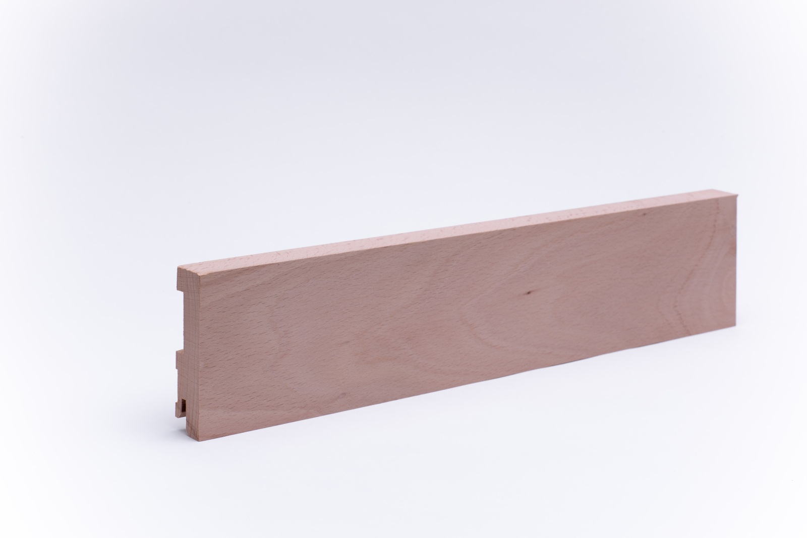 Vierkant Massivholz-Sockelleiste 80mm - Buche gelackt