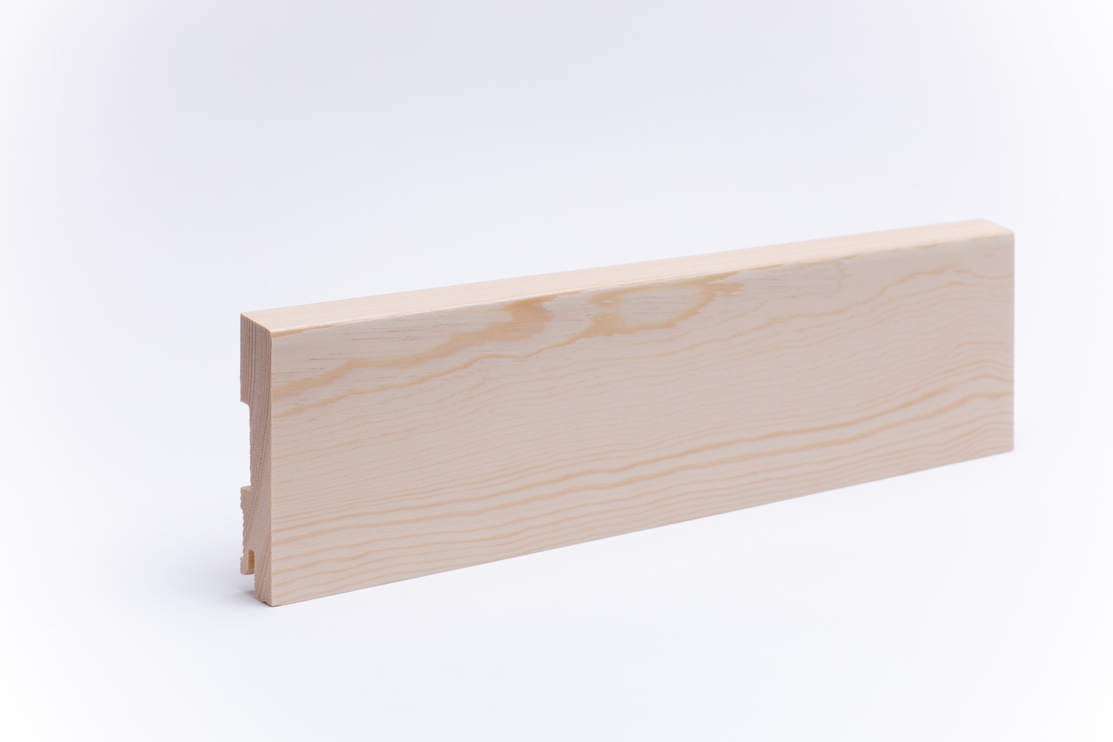 Massivholz Sockelleiste mit abgeschrägt 100mm - Kiefer gelackt