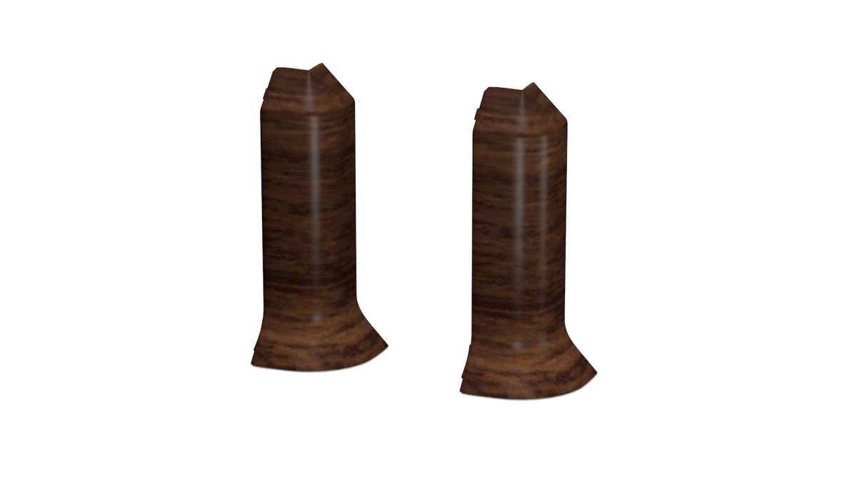Prinz Außenecken - Kunststoff. Für Hartschaum-Sockelleiste 60 mm. - Nr. 811 - Nussbaum