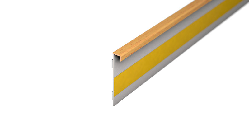 Prinz Teppich-Einklebeleiste ohne Steg - selbstklebend, Kunststoff. - Nr. 810 - Buche -  250 cm