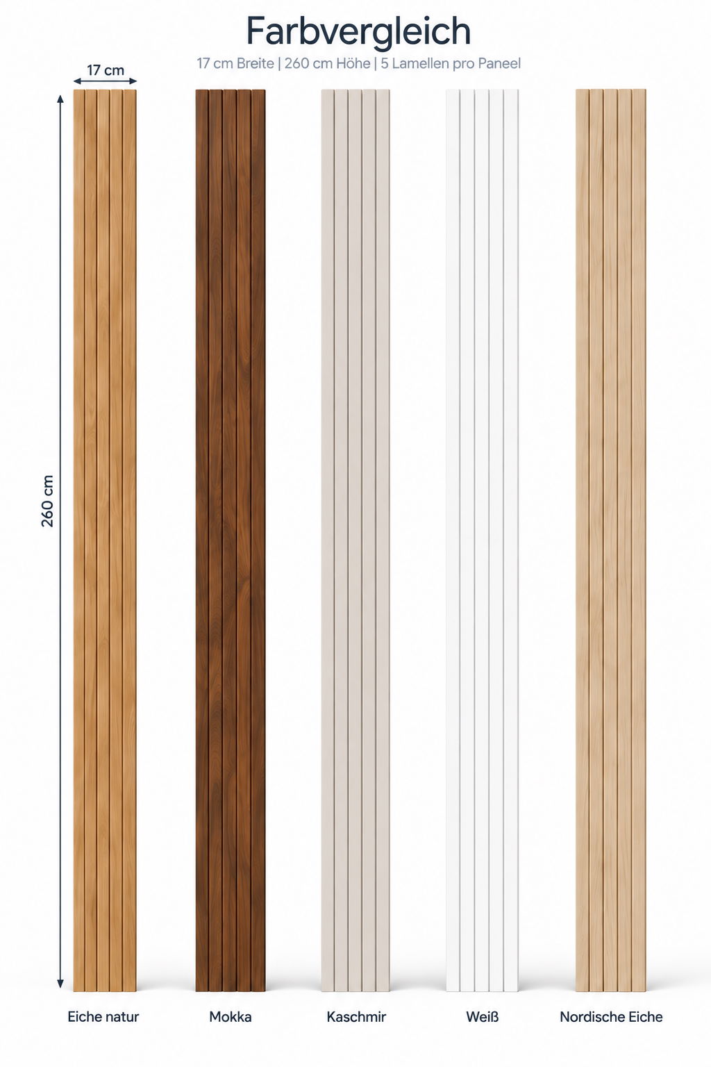 VERO Wandpaneel Weiß 17 x 260 cm | Moderne MDF Wandverkleidung