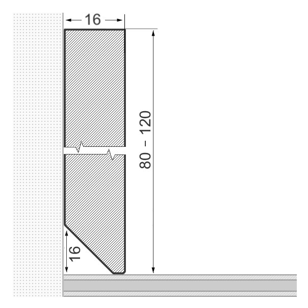 Massivholz-Sockelleiste 120x16mm Vierkant - Eiche roh