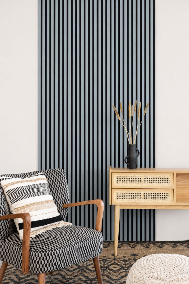 Acoustic+ Akustikpaneel Nordic 2400 x 600 mm - Akustikfilz Schwarz