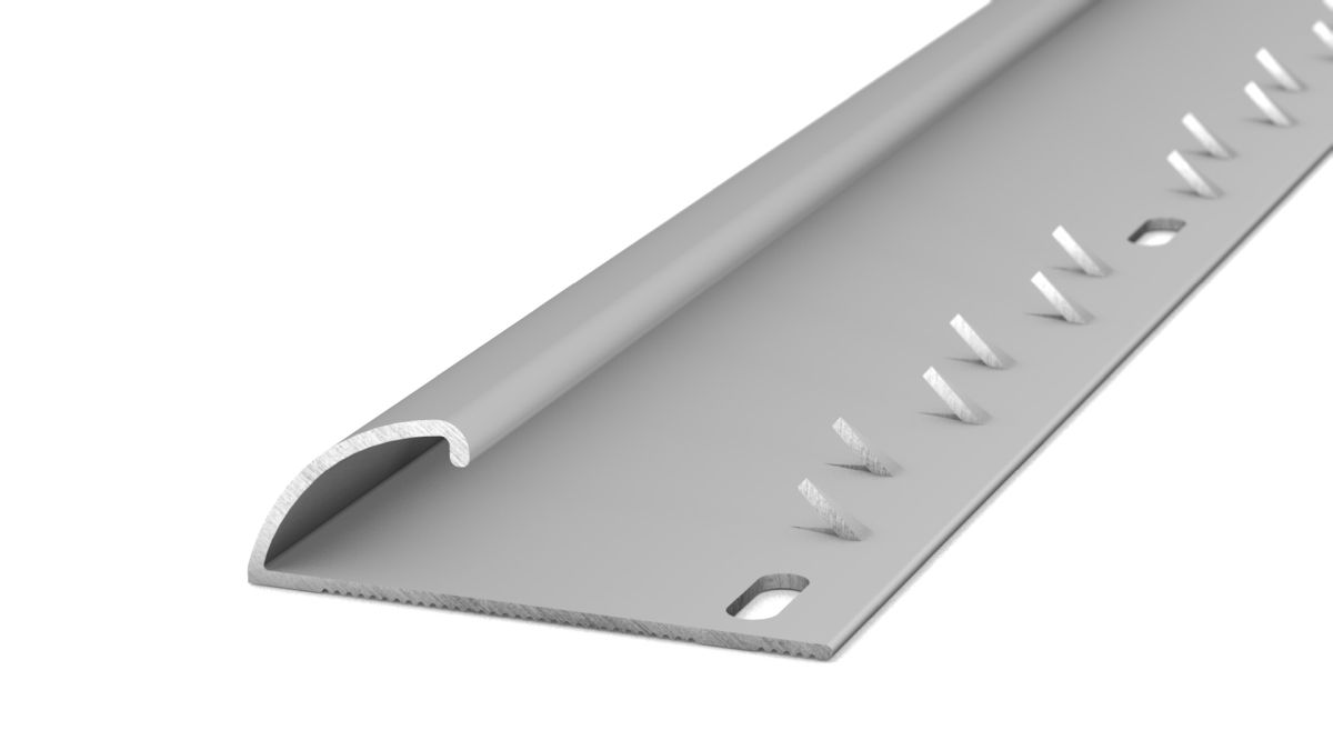 Prinz Abschlussprofil für Spannteppiche 35,5 x 11,2 mm - Nr. 342 - Silber - 270 cm