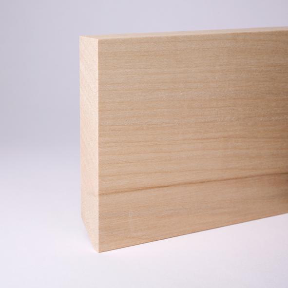 Vierkant Massivholz-Sockelleiste 120mm - Ahorn roh