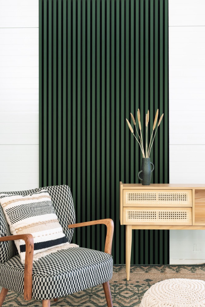 Akustikpaneel 2400 x 600 mm Forest  - Akustikfilz  Schwarz - Wandverkleidung