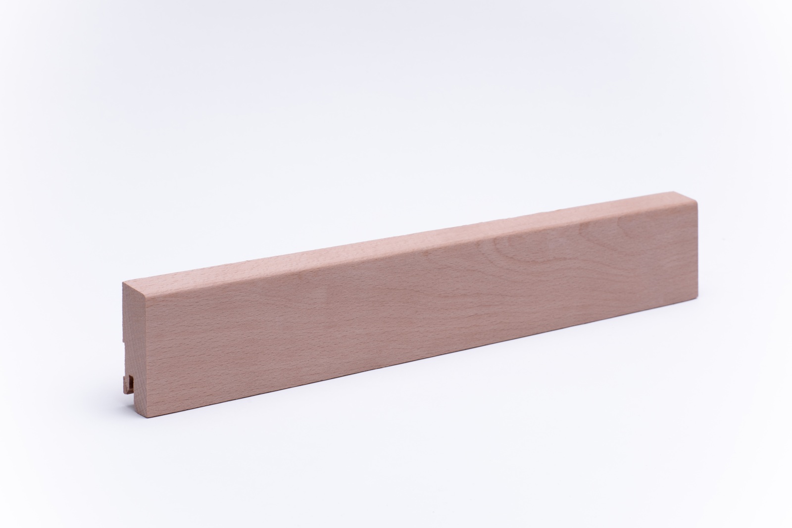 Massivholz-Sockelleiste 60mm abgeschrägt - Buche roh