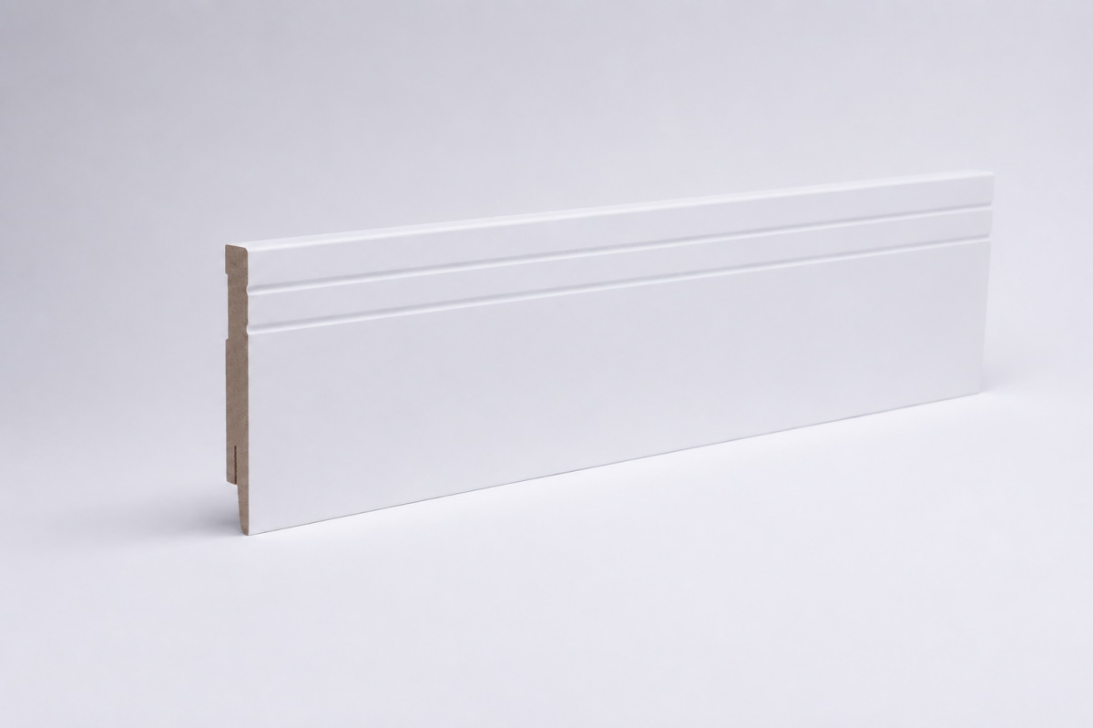 Sockelleiste Cottbusser Profil 100 mm MDF - Weiß