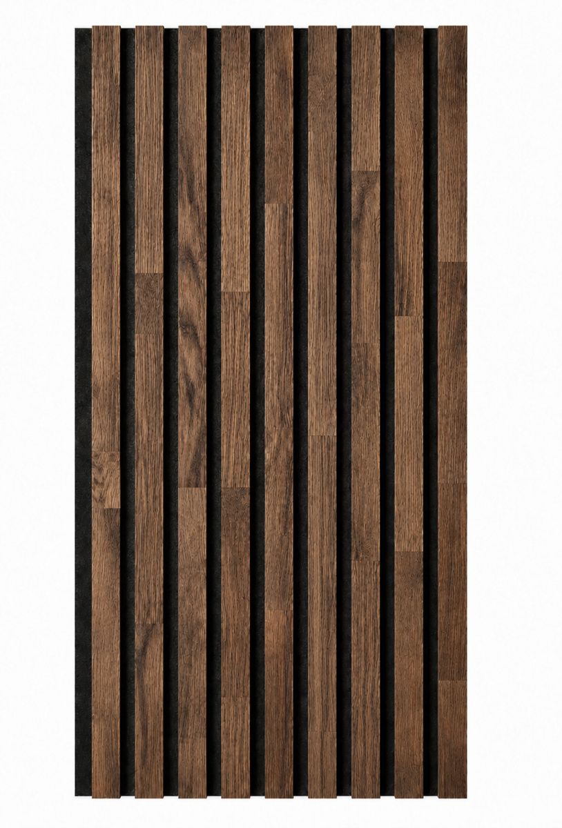 Acoustic+ Massivholz Akustikpaneel Schwarz 2600 x 400 mm - Eiche Natur - Walnut