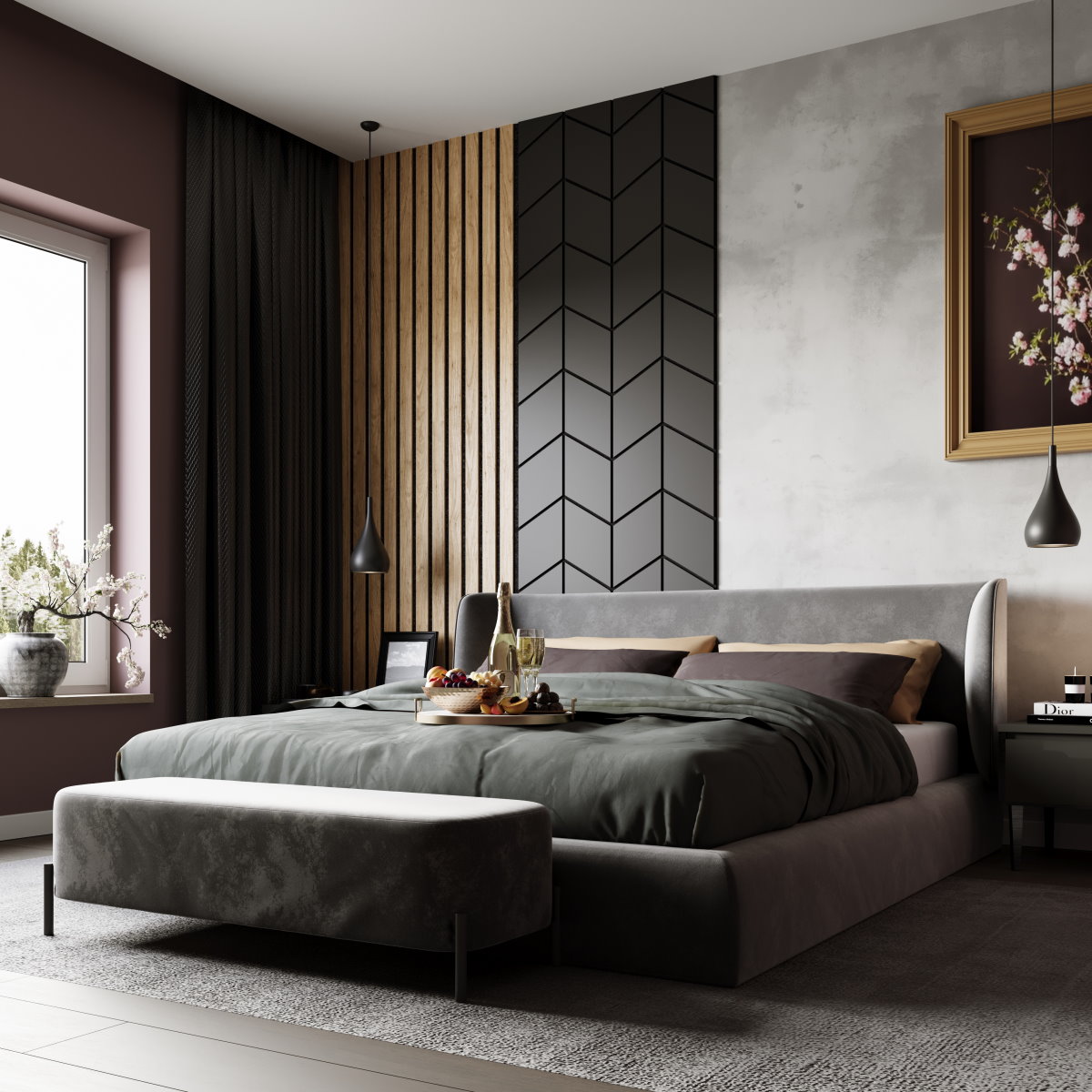CARO Designpaneel Raute – Schwarz | Akustikpaneel