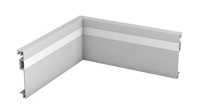 Prinz Innenecke für Aluminium-Sockelleiste 13 x 80 mm - Nr. 357 - Silber - 25 cm