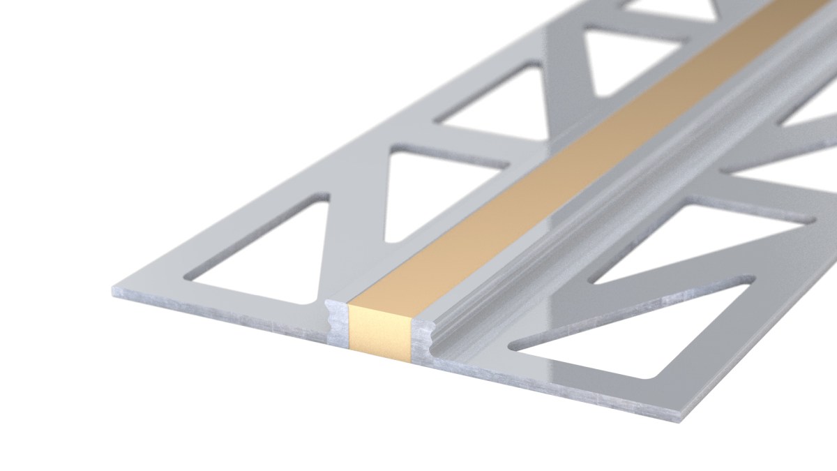 Aluminium-Dehnfugenprofil - EPDM-Fuge - für 3mm Beläge - Beige 3m