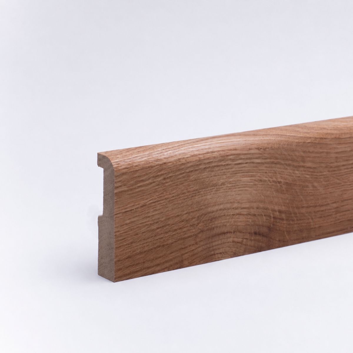 19.2 lfm Massivholz-Sockelleiste abgerundet 80 mm Eiche geölt
