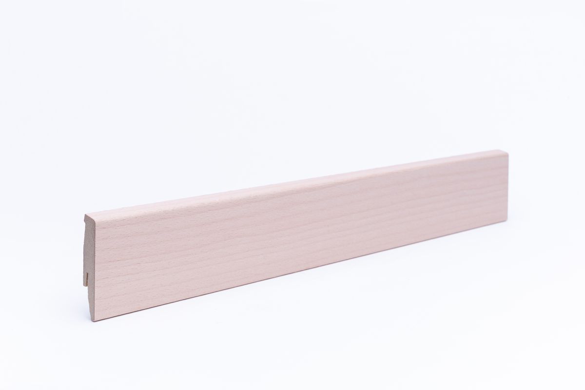 Furnier Sockelleiste 60 mm Buche unbehandelt - Echtholzfurnier