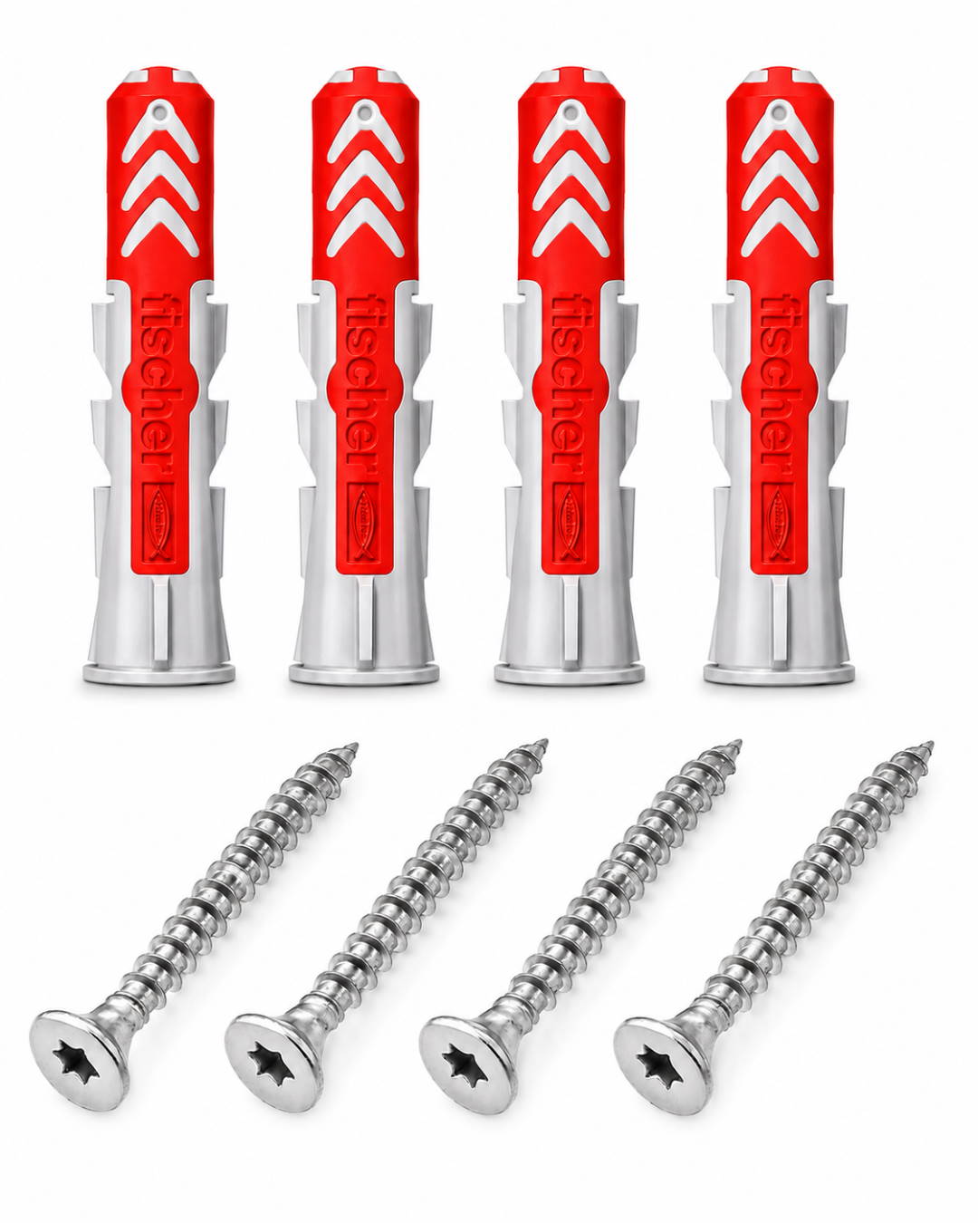 Befestigungs-Set für Rohrabdeckleiste (4 Stück Schrauben + 4 Stück Dübel)