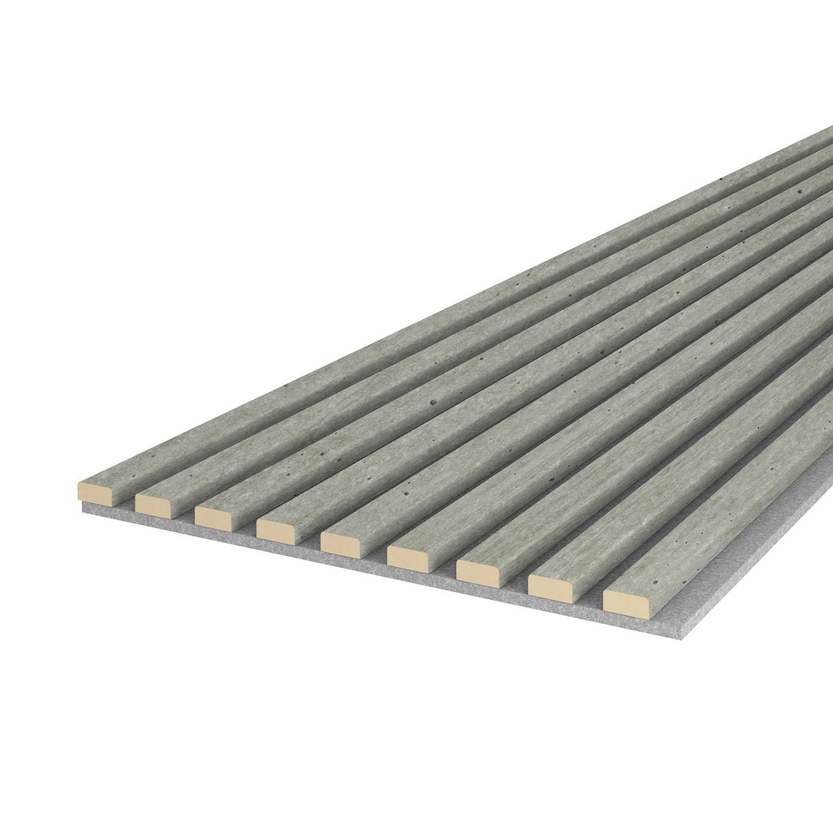 Akustikpaneel 3000 x 400 mm Beton - Akustikfilz Grau - Wandverkleidung