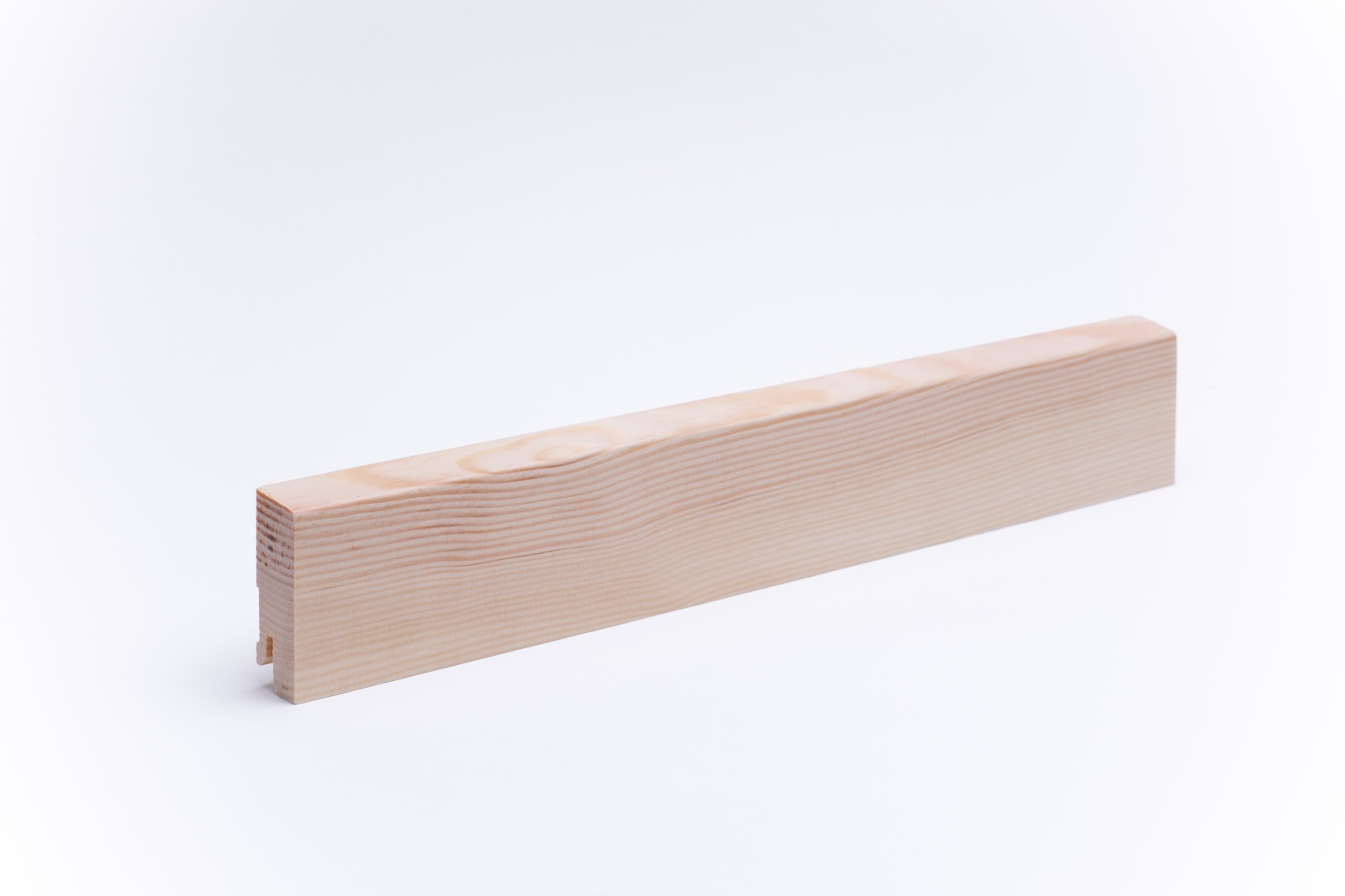 Massivholz Sockelleiste 60mm abgeschrägt - Kiefer gelackt